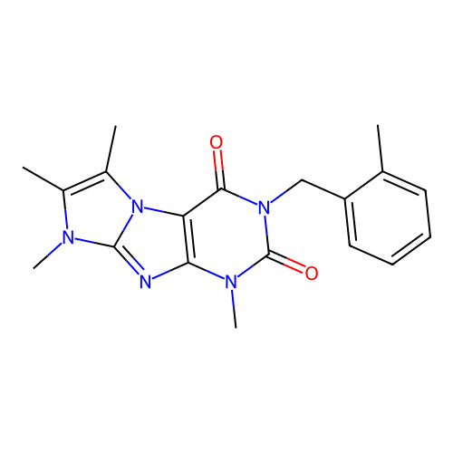 4,6,7,8-Tetramethyl-2-[(2-methylphenyl)methyl]purino[7,8-a]imidazole-1,3-dione structure