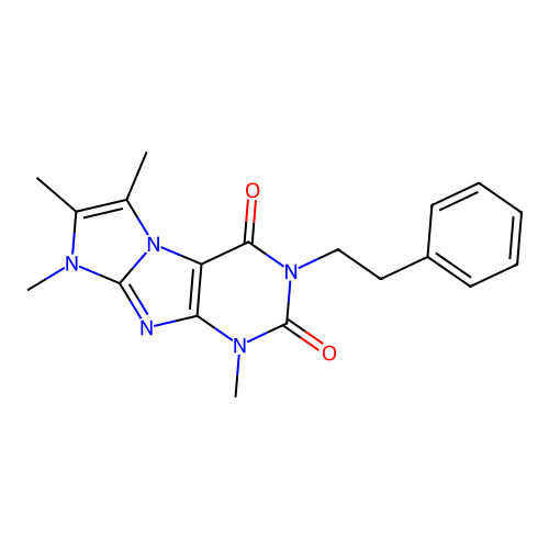 1,6,7,8-tetramethyl-3-phenethyl-1H-imidazo[2,1-f]purine-2,4(3H,8H)-dione structure