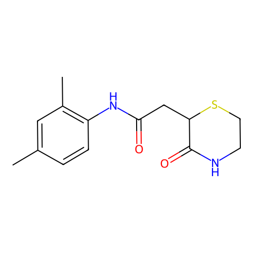 N-(2,4-dimethylphenyl)-2-(3-oxothiomorpholin-2-yl)acetamide structure