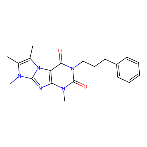 1,6,7,8-tetramethyl-3-(3-phenylpropyl)-1H-imidazo[2,1-f]purine-2,4(3H,8H)-dione structure