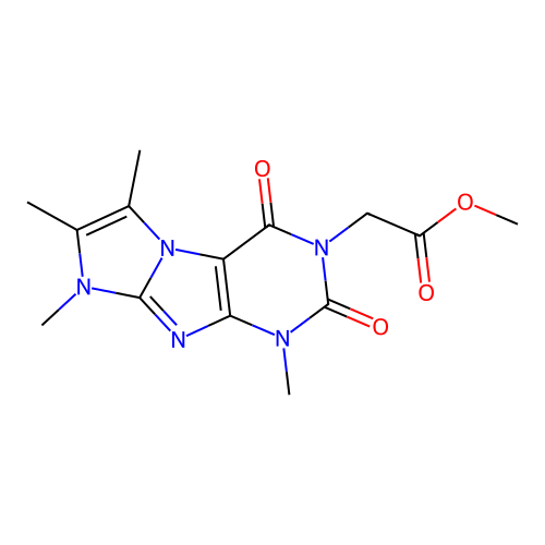 Methyl 2-(4,6,7,8-tetramethyl-1,3-dioxopurino[7,8-a]imidazol-2-yl)acetate structure