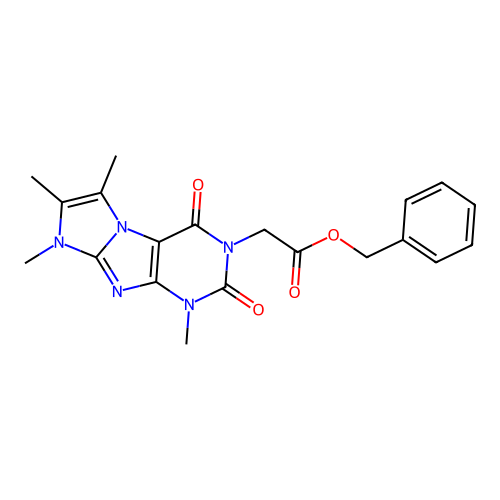 Benzyl 2-(4,6,7,8-tetramethyl-1,3-dioxopurino[7,8-a]imidazol-2-yl)acetate structure
