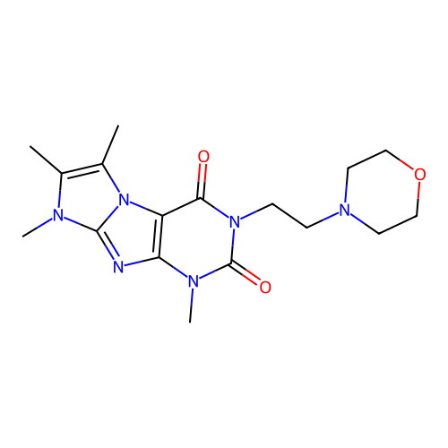 4,6,7,8-Tetramethyl-2-(2-morpholin-4-ylethyl)purino[7,8-a]imidazole-1,3-dione structure