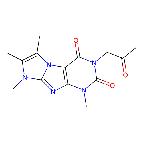 1,6,7,8-tetramethyl-3-(2-oxopropyl)-1H-imidazo[2,1-f]purine-2,4(3H,8H)-dione structure