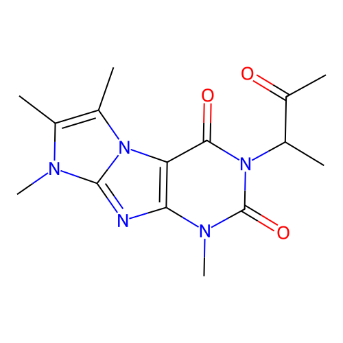 4,6,7,8-Tetramethyl-2-(3-oxobutan-2-yl)purino[7,8-a]imidazole-1,3-dione structure