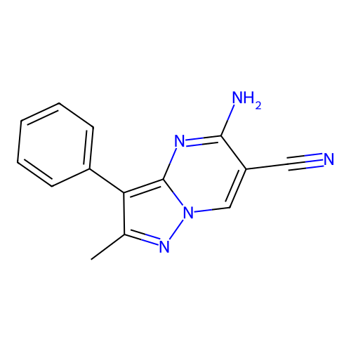 5-Amino-2-methyl-3-phenylpyrazolo[1,5-a]pyrimidine-6-carbonitrile structure