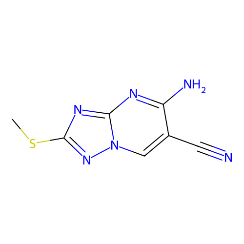 5-Amino-2-(methylsulfanyl)[1,2,4]triazolo[1,5-a]pyrimidine-6-carbonitrile structure