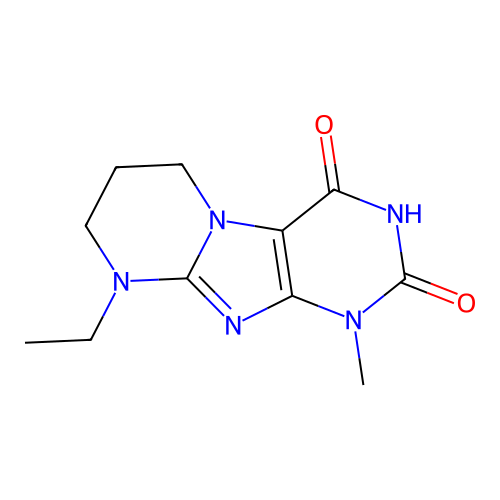 9-ethyl-1-methyl-6,7,8,9-tetrahydropyrimido[2,1-f]purine-2,4(1H,3H)-dione structure