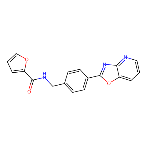 Furan-2-carboxylic acid 4-oxazolo[4,5-b]pyridin-2-yl-benzylamide structure