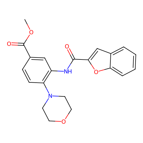 3-[(Benzofuran-2-carbonyl)-amino]-4-morpholin-4-yl-benzoic acid methyl ester structure