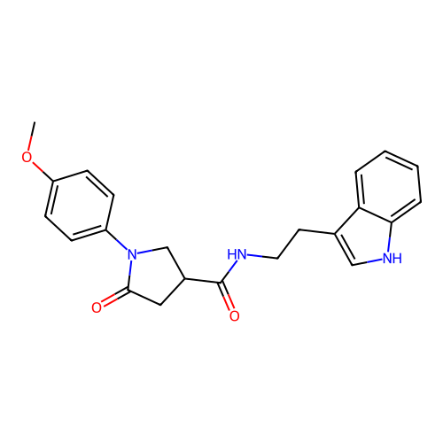 N-[2-(1H-indol-3-yl)ethyl]-1-(4-methoxyphenyl)-5-oxopyrrolidine-3-carboxamide structure