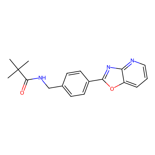 2,2-dimethyl-N-[4-([1,3]oxazolo[4,5-b]pyridin-2-yl)benzyl]propanamide structure
