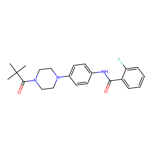 N-[4-[4-(2,2-dimethylpropanoyl)piperazin-1-yl]phenyl]-2-fluorobenzamide structure
