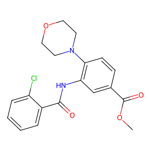 Methyl 3-(2-chlorobenzamido)-4-morpholinobenzoate structure