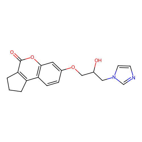 7-(2-Hydroxy-3-imidazolylpropoxy)-1,2,3-trihydrocyclopenta[1,2-c]chromen-4-one structure