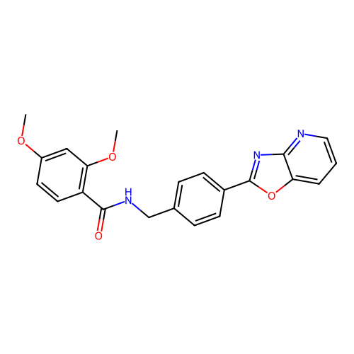 2,4-dimethoxy-N-(4-[1,3]oxazolo[4,5-b]pyridin-2-ylbenzyl)benzamide structure