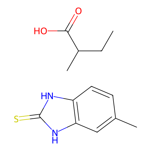 2-Methylbutanoic acid compound with 6-methyl-1H-benzimidazole-2-thiol (1:1) structure