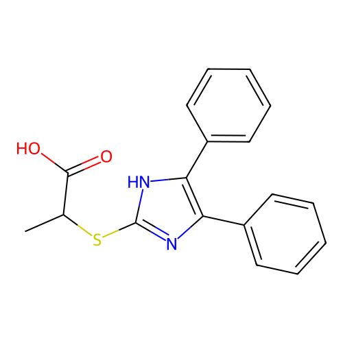 2-[(4,5-Diphenyl-1H-imidazol-2-yl)thio]-propanoic acid structure