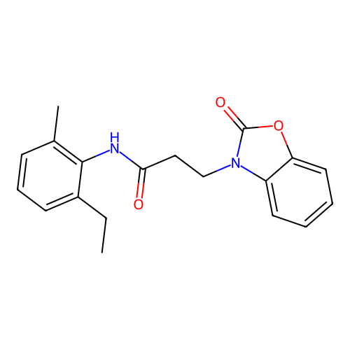 N-(2-ethyl-6-methylphenyl)-3-(2-oxo-1,3-benzoxazol-3-yl)propanamide structure