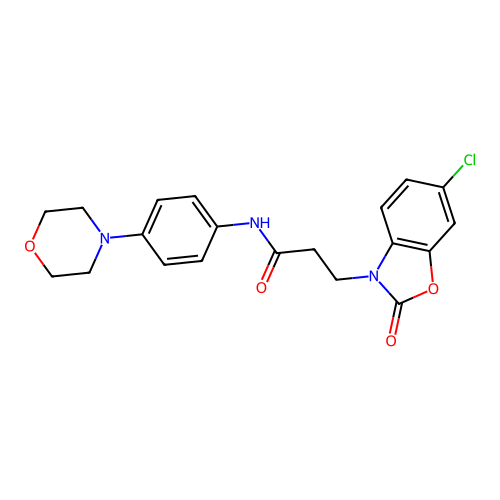 3-(6-Chloro-2-oxo-benzooxazol-3-yl)-N-(4-morpholin-4-yl-phenyl)-propionamide structure