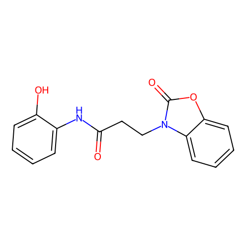 N-(2-hydroxyphenyl)-3-(2-oxo-1,3-benzoxazol-3-yl)propanamide structure