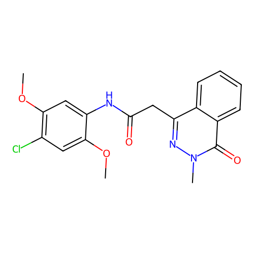 N-(4-chloro-2,5-dimethoxyphenyl)-2-(3-methyl-4-oxophthalazin-1-yl)acetamide structure