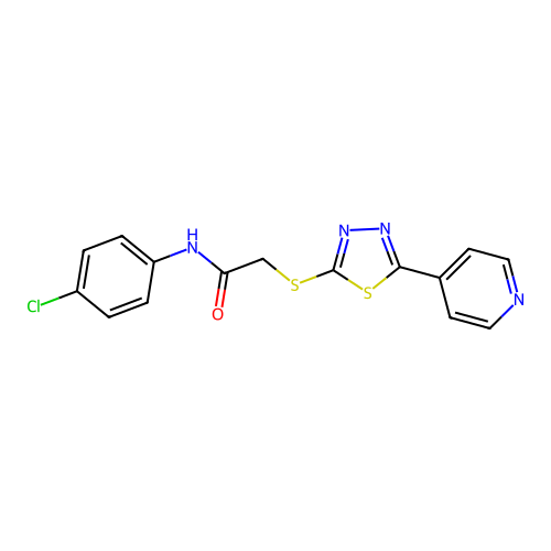N-(4-chlorophenyl)-2-[(5-pyridin-4-yl-1,3,4-thiadiazol-2-yl)sulfanyl]acetamide structure