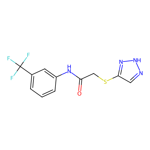 2-(2H-triazol-4-ylsulfanyl)-N-[3-(trifluoromethyl)phenyl]acetamide structure