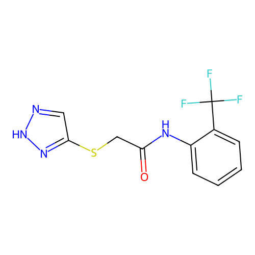2-(2H-triazol-4-ylsulfanyl)-N-[2-(trifluoromethyl)phenyl]acetamide structure