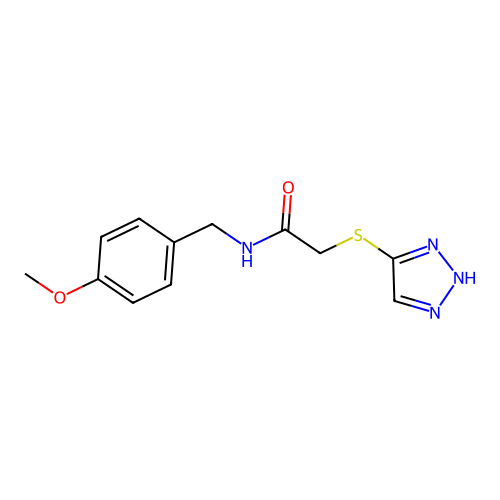 N-[(4-methoxyphenyl)methyl]-2-(2H-triazol-4-ylsulfanyl)acetamide structure