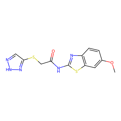 N-(6-methoxy-1,3-benzothiazol-2-yl)-2-(2H-triazol-4-ylsulfanyl)acetamide structure