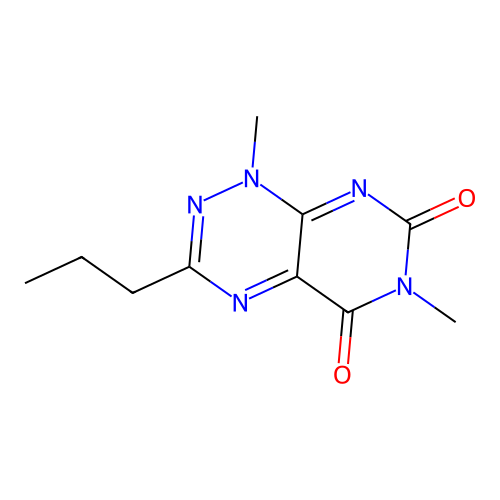 1,6-Dimethyl-3-propylpyrimido(5,4-e)(1,2,4)triazine-5,7-dione structure