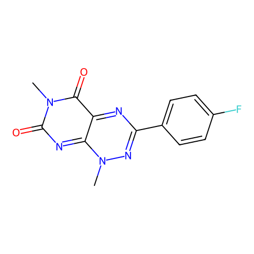 3-(4-fluorophenyl)-1,6-dimethylpyrimido[5,4-e][1,2,4]triazine-5,7(1H,6H)-dione structure