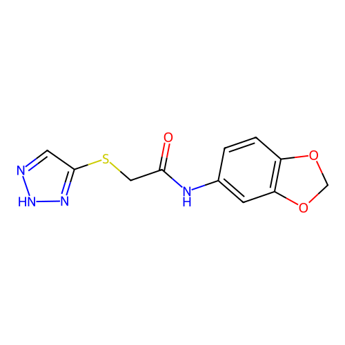 N-(1,3-benzodioxol-5-yl)-2-(2H-triazol-4-ylsulfanyl)acetamide structure