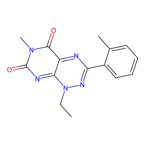 1-Ethyl-6-methyl-3-(o-tolyl)pyrimido[5,4-e][1,2,4]triazine-5,7(1H,6H)-dione structure