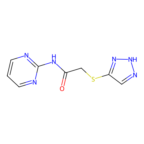 N-pyrimidin-2-yl-2-(2H-triazol-4-ylsulfanyl)acetamide structure