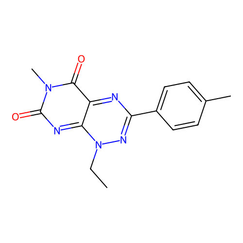 1-Ethyl-6-methyl-3-(p-tolyl)pyrimido[5,4-e][1,2,4]triazine-5,7(1H,6H)-dione structure