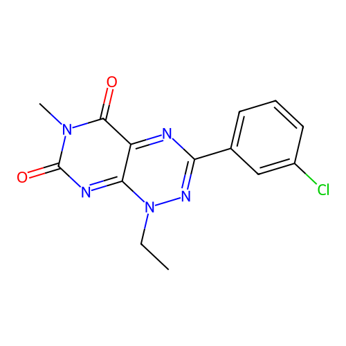 3-(3-Chlorophenyl)-1-ethyl-6-methylpyrimido[5,4-e][1,2,4]triazine-5,7-dione structure