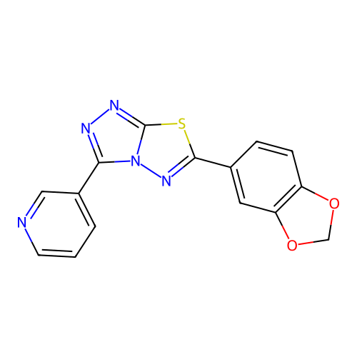 6-(1,3-Benzodioxol-5-yl)-3-pyridin-3-yl-[1,2,4]triazolo[3,4-b][1,3,4]thiadiazole structure