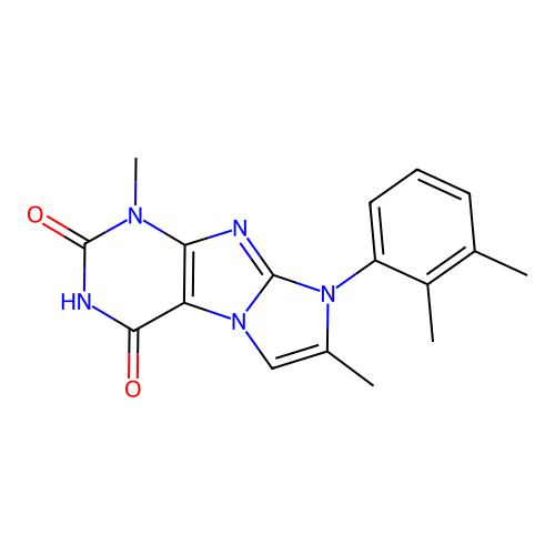 8-(2,3-dimethylphenyl)-1,7-dimethyl-1H-imidazo[2,1-f]purine-2,4(3H,8H)-dione structure