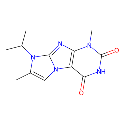 8-isopropyl-1,7-dimethyl-1H-imidazo[2,1-f]purine-2,4(3H,8H)-dione structure