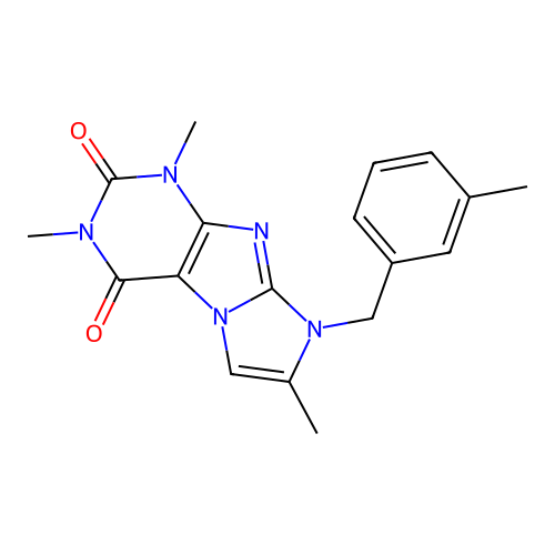 2,4,7-Trimethyl-6-[(3-methylphenyl)methyl]purino[7,8-a]imidazole-1,3-dione structure