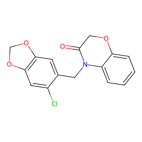 4-[(6-Chloro-1,3-benzodioxol-5-yl)methyl]-1,4-benzoxazin-3-one structure