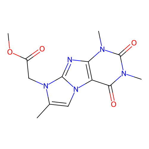 Methyl 2-(2,4,7-trimethyl-1,3-dioxopurino[7,8-a]imidazol-6-yl)acetate structure