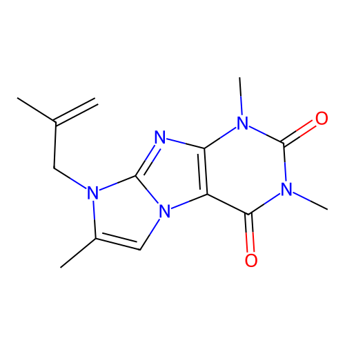 2,4,7-Trimethyl-6-(2-methylprop-2-enyl)purino[7,8-a]imidazole-1,3-dione structure
