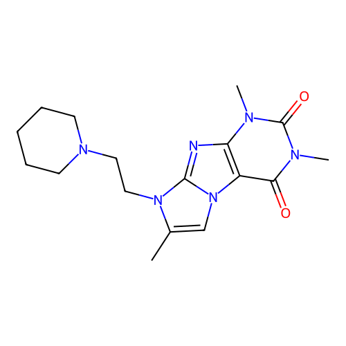 2,4,7-Trimethyl-6-(2-piperidin-1-ylethyl)purino[7,8-a]imidazole-1,3-dione structure