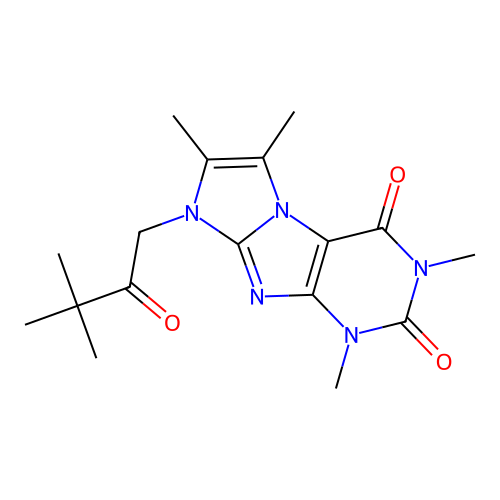 6-(3,3-Dimethyl-2-oxobutyl)-2,4,7,8-tetramethylpurino[7,8-a]imidazole-1,3-dione structure