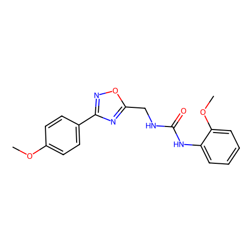 1-(2-Methoxyphenyl)-3-[[3-(4-methoxyphenyl)-1,2,4-oxadiazol-5-yl]methyl]urea structure
