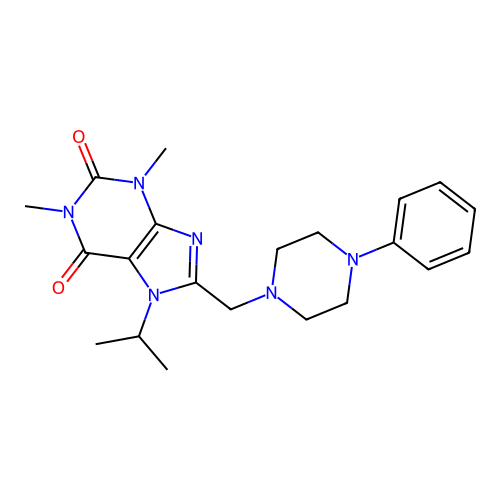 1,3-Dimethyl-8-[(4-phenylpiperazin-1-yl)methyl]-7-propan-2-ylpurine-2,6-dione structure