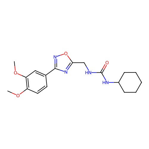 1-Cyclohexyl-3-[[3-(3,4-dimethoxyphenyl)-1,2,4-oxadiazol-5-yl]methyl]urea structure